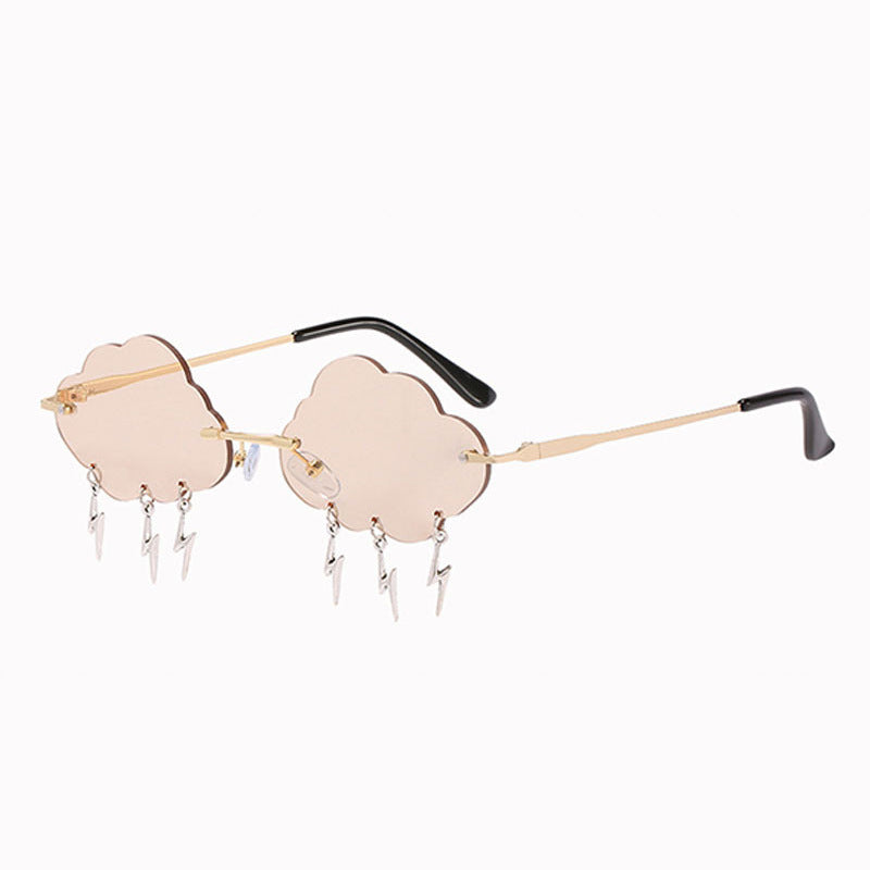 Wholesale PC Frameless Cloud Lightning Irregular Sunglasses